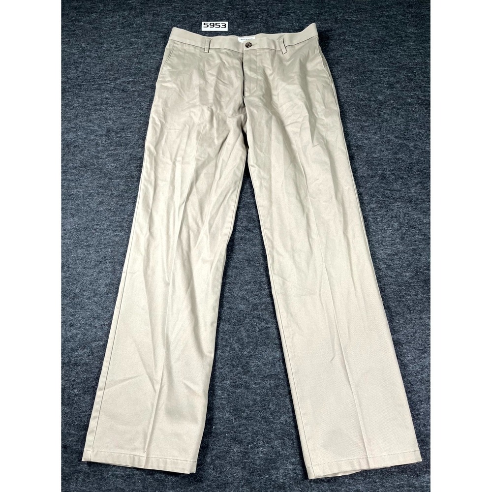 Dockers Signature Chino Pants Mens 34x34 Khaki Cotton Stretch Flat Front Outdoor